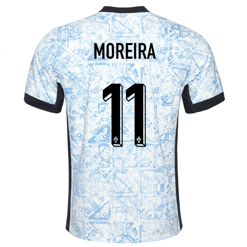 Hombre Fútbol Camiseta Portugal Diego Moreira #11 Crema Azul 2ª Equipación 24-26