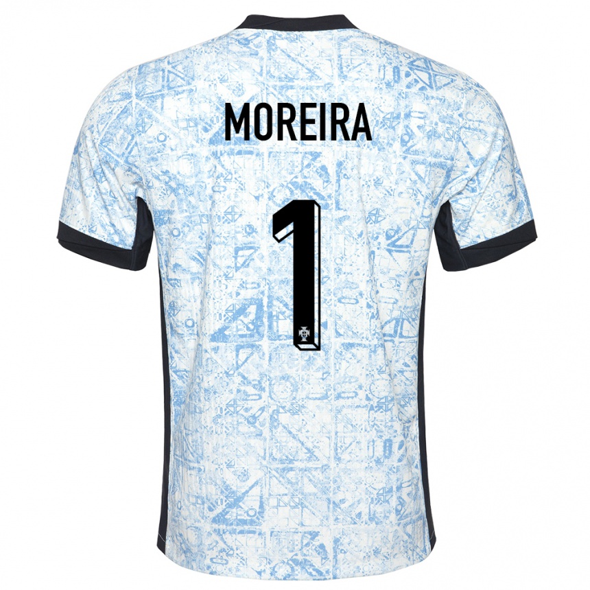 Hombre Fútbol Camiseta Portugal Andre Moreira #1 Crema Azul 2ª Equipación 24-26