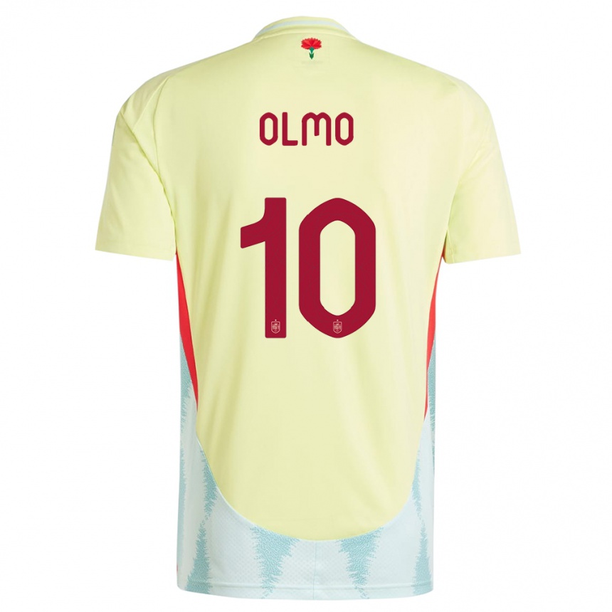Hombre Fútbol Camiseta España Dani Olmo #10 Amarillo 2ª Equipación 24-26
