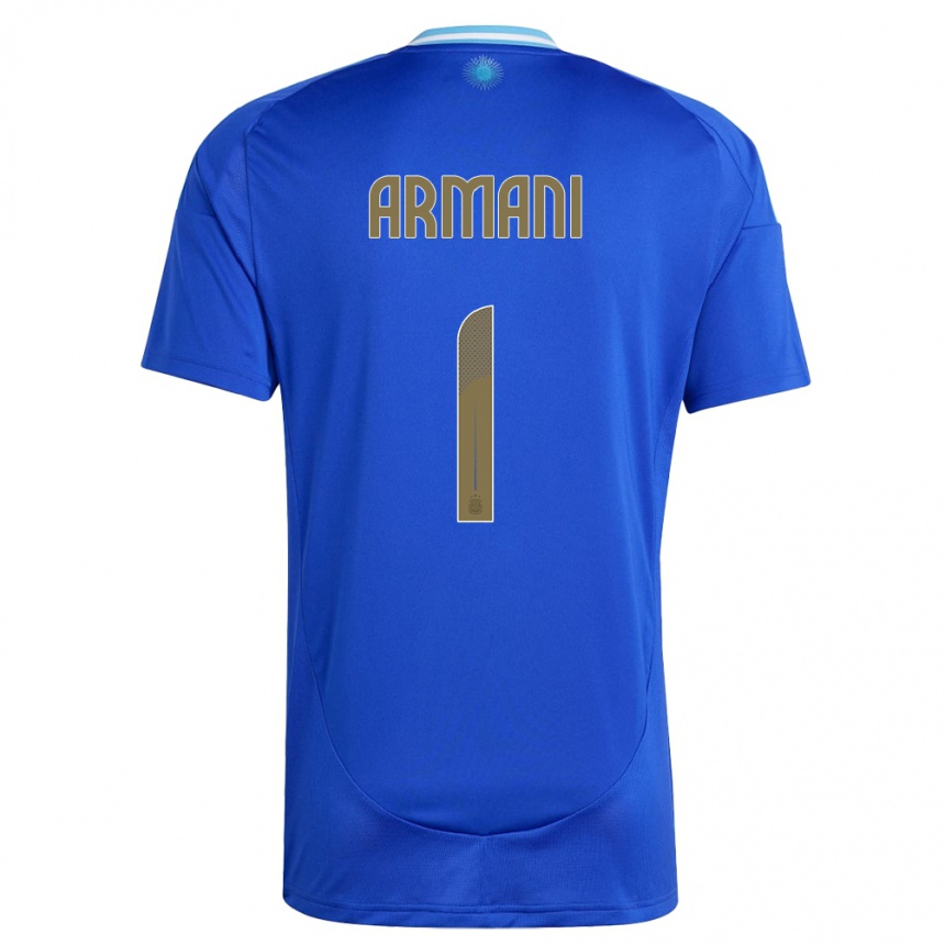 Hombre Fútbol Camiseta Argentina Franco Armani #1 Azul 2ª Equipación 24-26