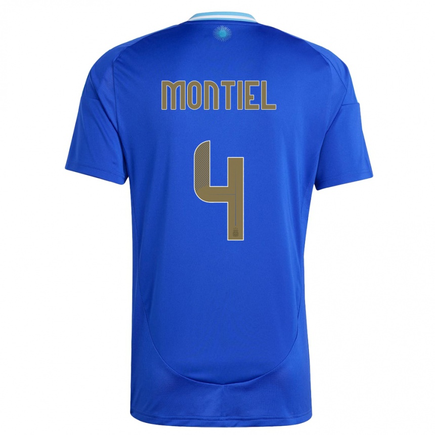 Hombre Fútbol Camiseta Argentina Gonzalo Montiel #4 Azul 2ª Equipación 24-26