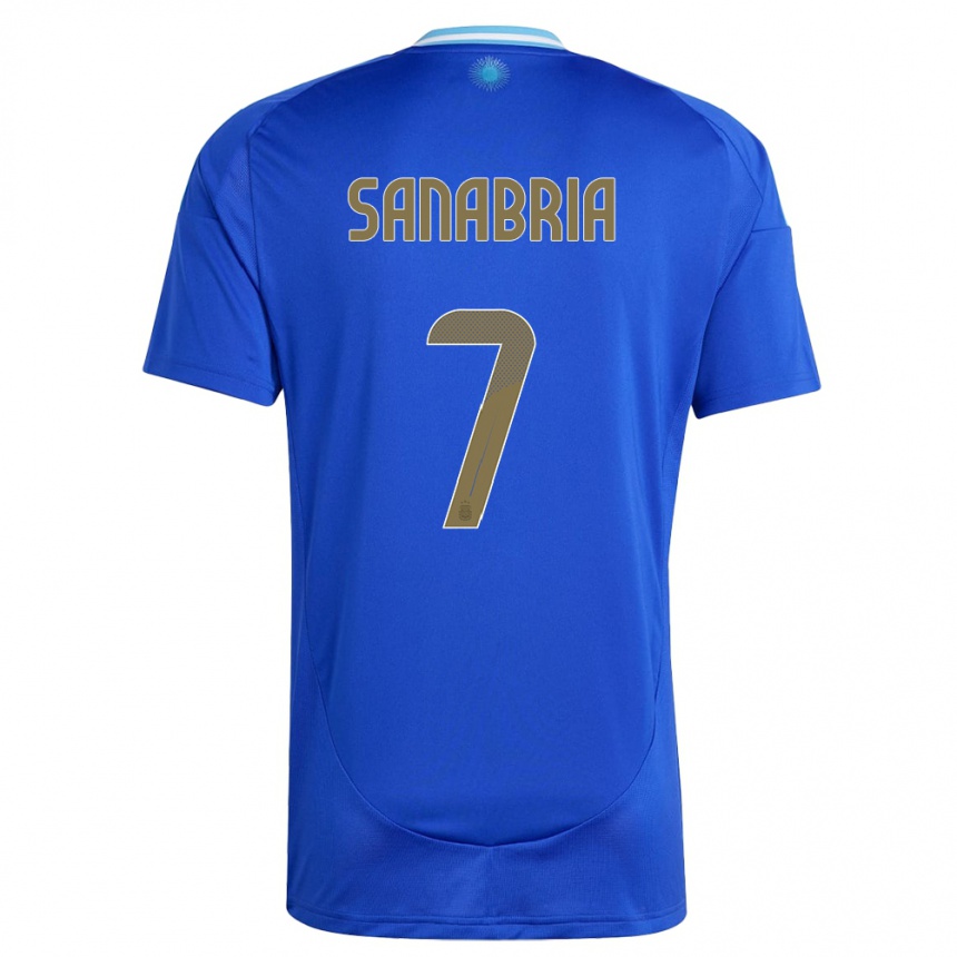 Hombre Fútbol Camiseta Argentina Mateo Sanabria #7 Azul 2ª Equipación 24-26