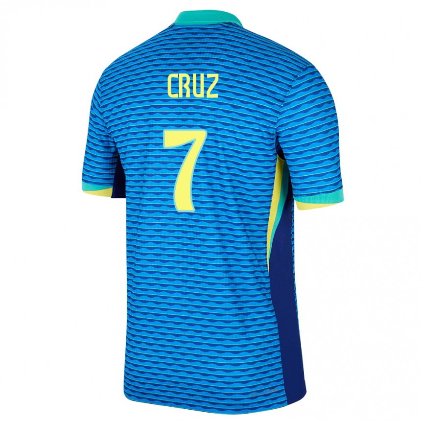 Hombre Fútbol Camiseta Brasil Joao Cruz #7 Azul 2ª Equipación 24-26