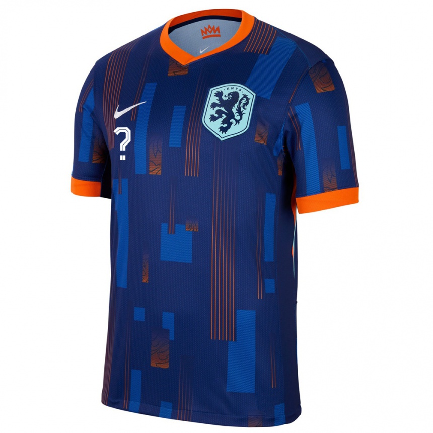 Hombre Fútbol Camiseta Países Bajos Su Nombre #0 Azul 2ª Equipación 24-26