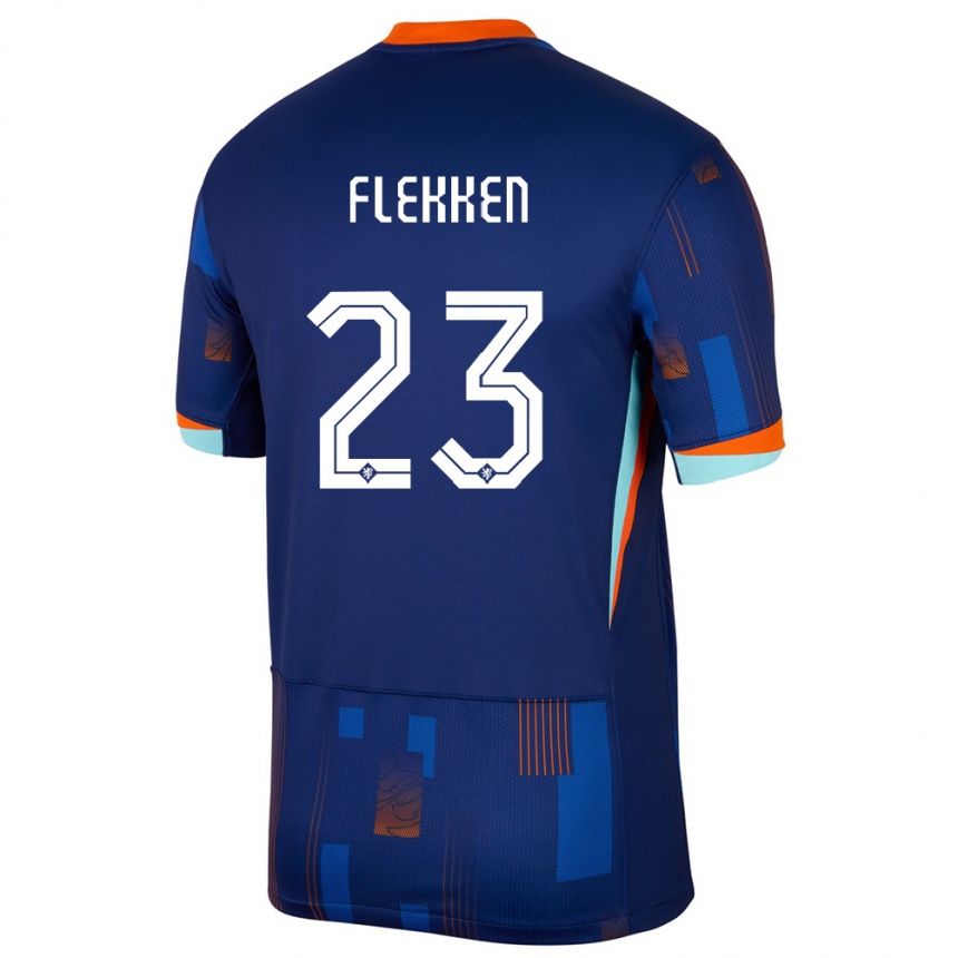 Hombre Fútbol Camiseta Países Bajos Mark Flekken #23 Azul 2ª Equipación 24-26