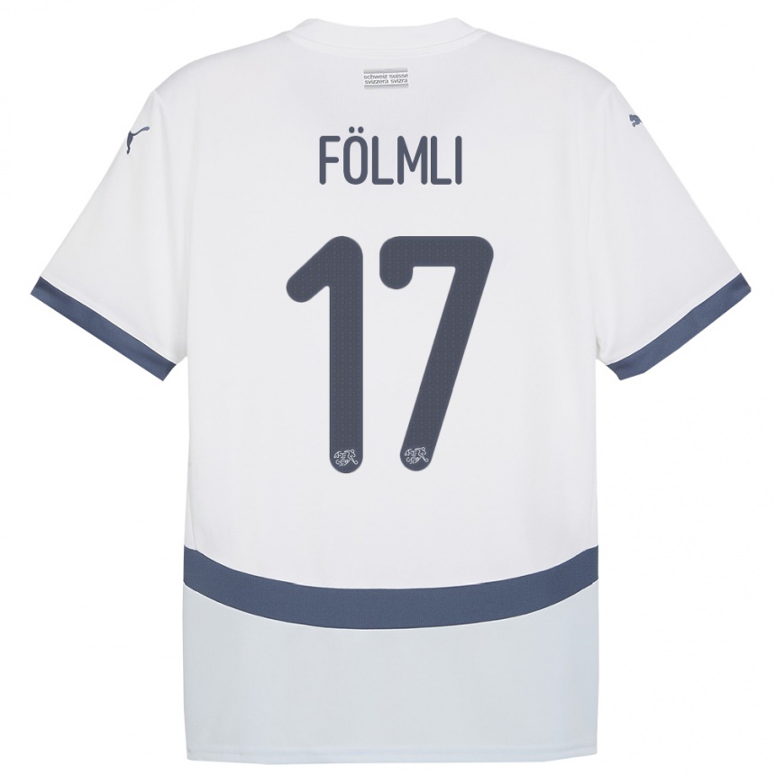Hombre Fútbol Camiseta Suiza Svenja Folmli #17 Blanco 2ª Equipación 24-26