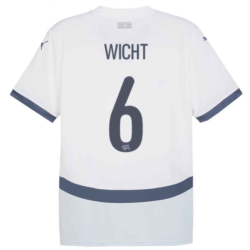 Hombre Fútbol Camiseta Suiza Nathan Wicht #6 Blanco 2ª Equipación 24-26