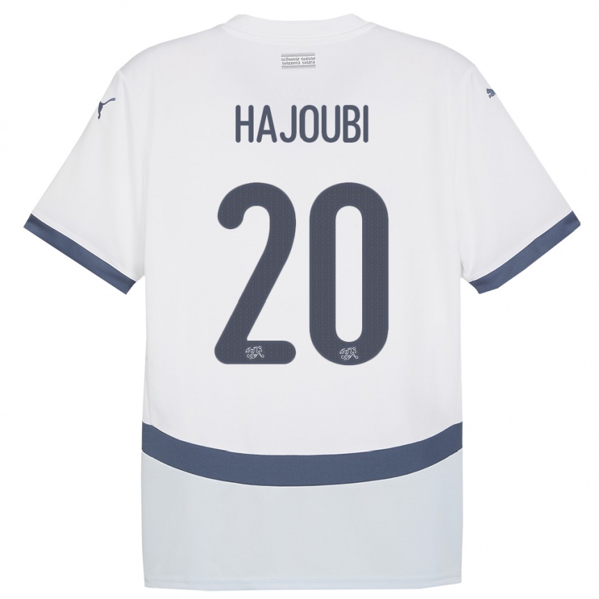 Hombre Fútbol Camiseta Suiza Amin Hajoubi #20 Blanco 2ª Equipación 24-26