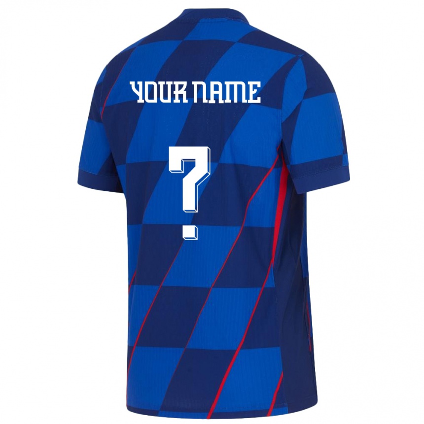 Hombre Fútbol Camiseta Croacia Su Nombre #0 Azul 2ª Equipación 24-26