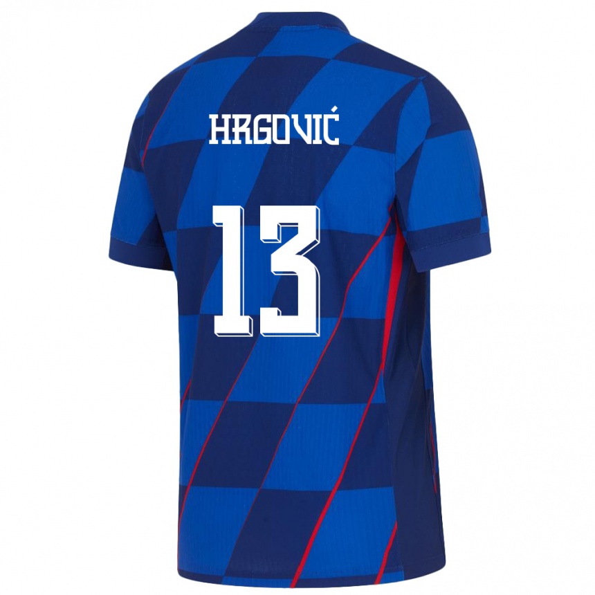 Hombre Fútbol Camiseta Croacia Simun Hrgovic #13 Azul 2ª Equipación 24-26