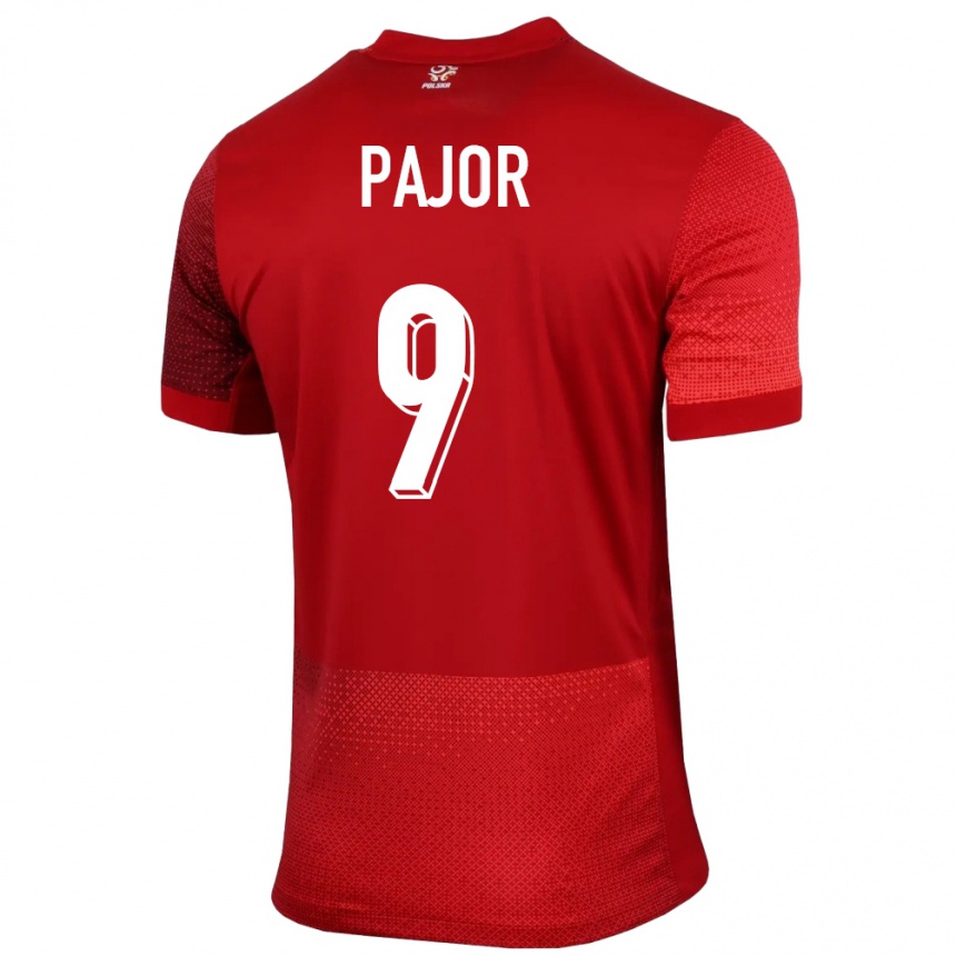 Hombre Fútbol Camiseta Polonia Ewa Pajor #9 Rojo 2ª Equipación 24-26