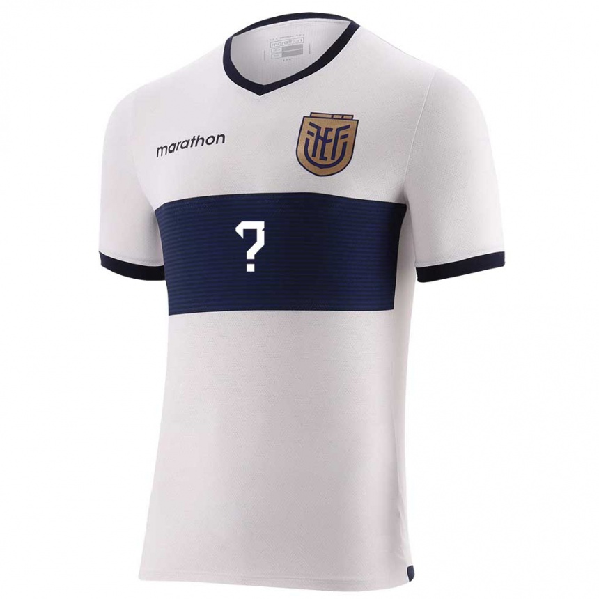 Hombre Fútbol Camiseta Ecuador Su Nombre #0 Blanco 2ª Equipación 24-26