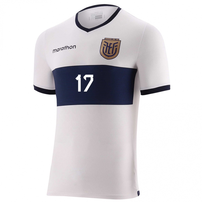 Hombre Fútbol Camiseta Ecuador Angelo Preciado #17 Blanco 2ª Equipación 24-26