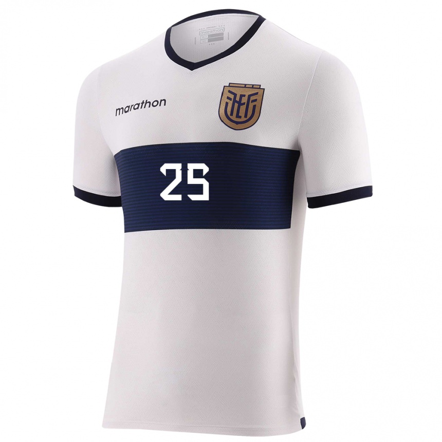 Hombre Fútbol Camiseta Ecuador Jaydah Bedoya #25 Blanco 2ª Equipación 24-26