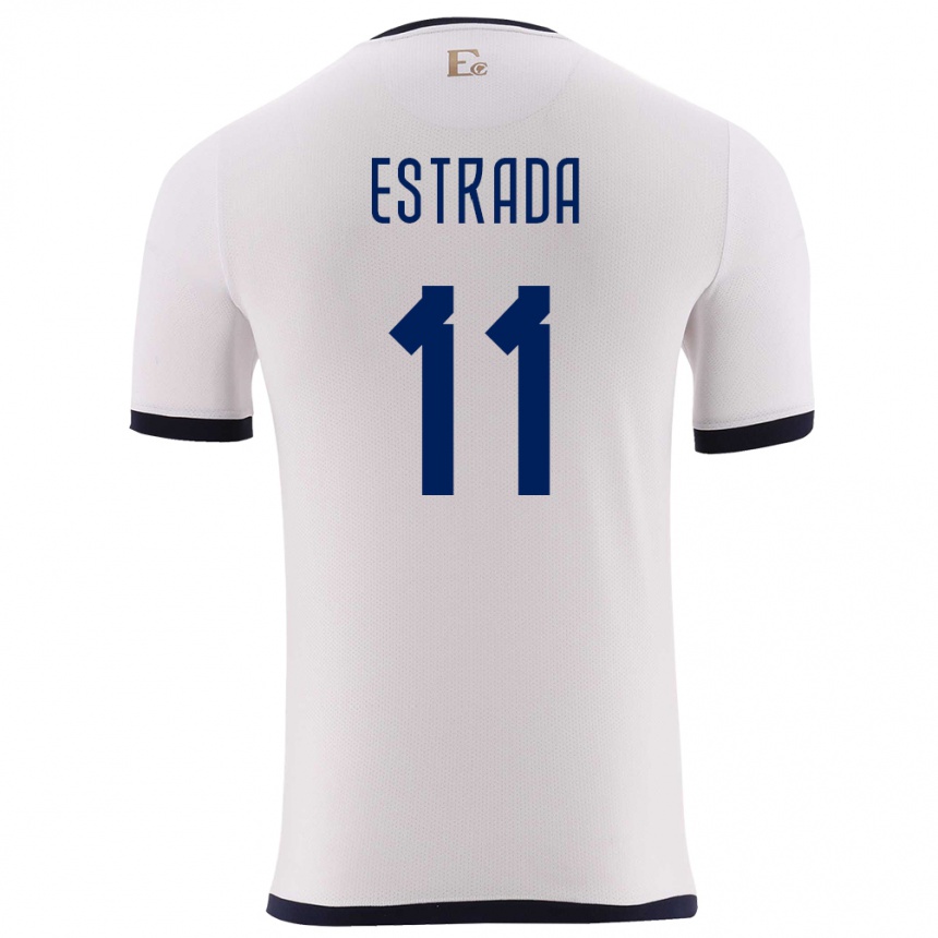 Hombre Fútbol Camiseta Ecuador Michael Estrada #11 Blanco 2ª Equipación 24-26