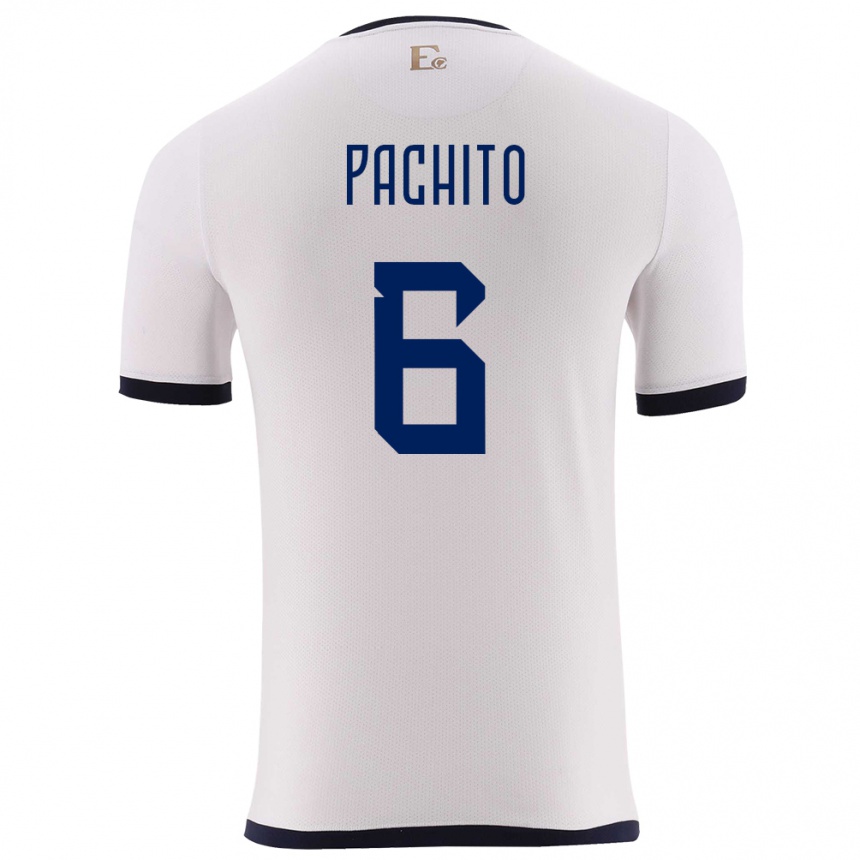 Hombre Fútbol Camiseta Ecuador Angelica Pachito #6 Blanco 2ª Equipación 24-26