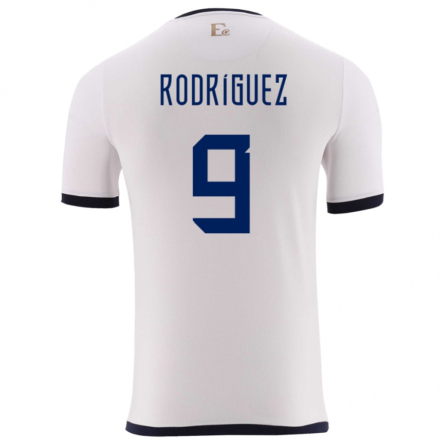 Hombre Fútbol Camiseta Ecuador Ingrid Rodriguez #9 Blanco 2ª Equipación 24-26