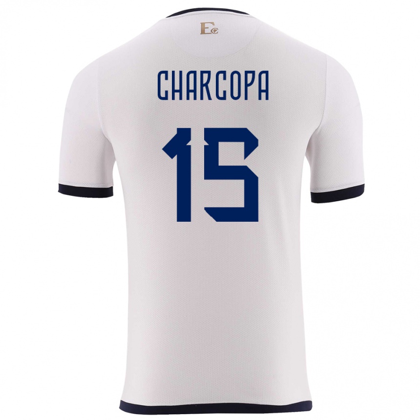 Hombre Fútbol Camiseta Ecuador Nicole Charcopa #15 Blanco 2ª Equipación 24-26