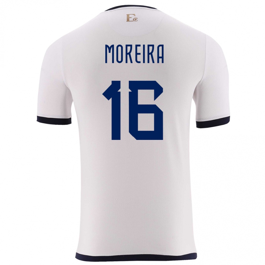 Hombre Fútbol Camiseta Ecuador Ligia Moreira #16 Blanco 2ª Equipación 24-26