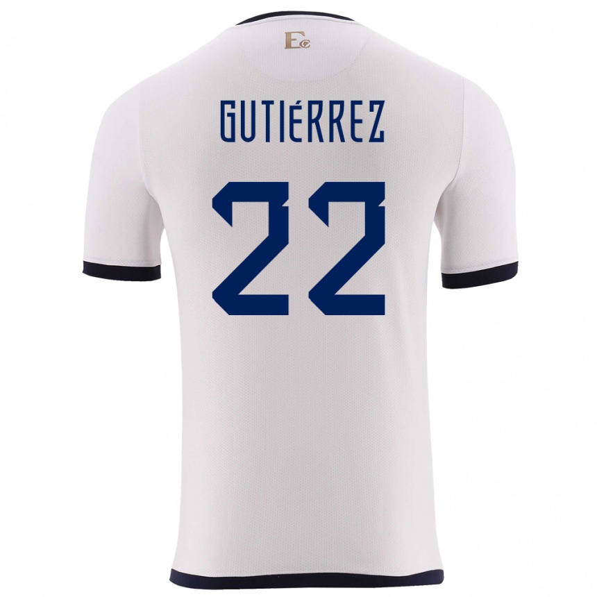 Hombre Fútbol Camiseta Ecuador Melanie Gutierrez #22 Blanco 2ª Equipación 24-26