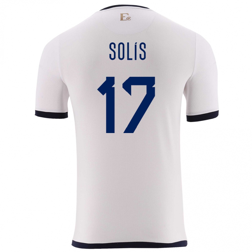 Hombre Fútbol Camiseta Ecuador Mathias Solis #17 Blanco 2ª Equipación 24-26