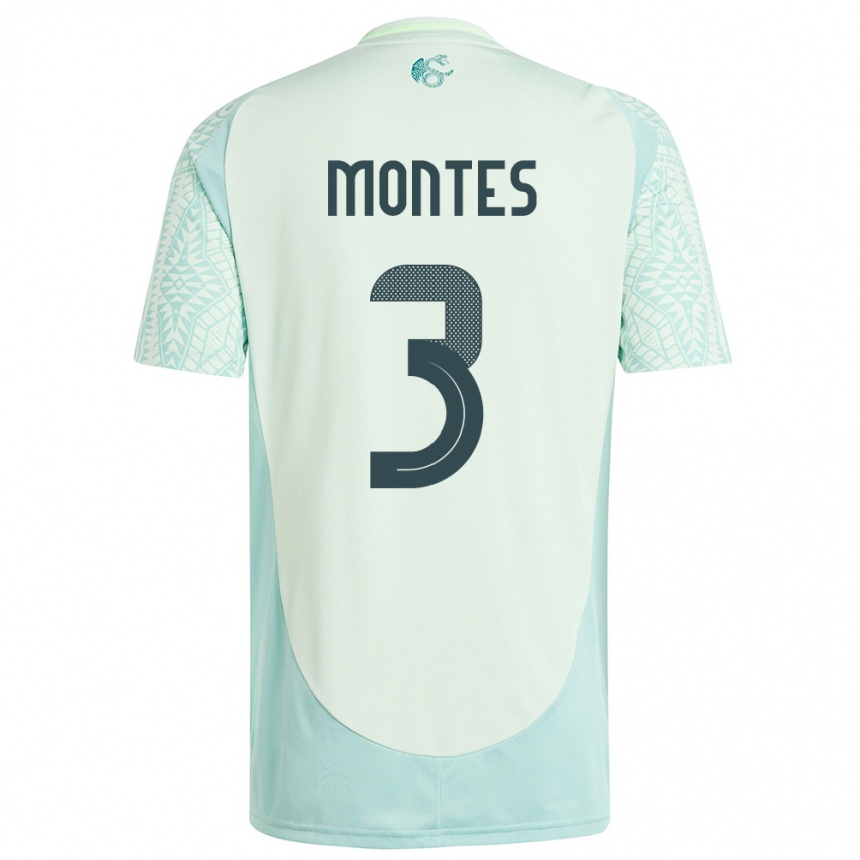 Hombre Fútbol Camiseta México Cesar Montes #3 Lino Verde 2ª Equipación 24-26