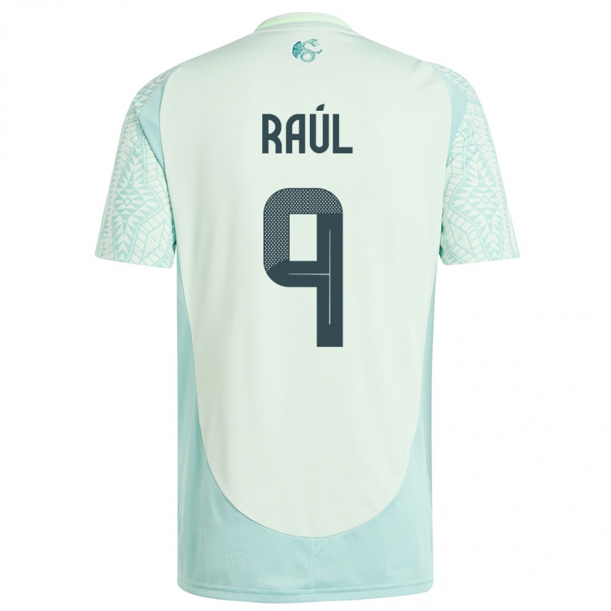 Hombre Fútbol Camiseta México Raul Jimenez #9 Lino Verde 2ª Equipación 24-26