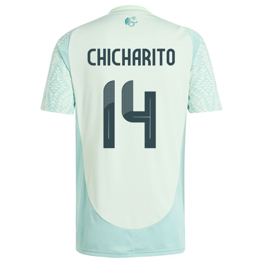 Hombre Fútbol Camiseta México Chicharito #14 Lino Verde 2ª Equipación 24-26