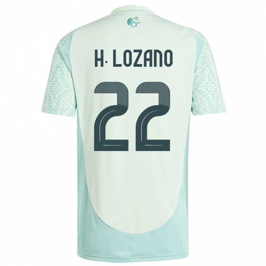 Hombre Fútbol Camiseta México Hirving Lozano #22 Lino Verde 2ª Equipación 24-26