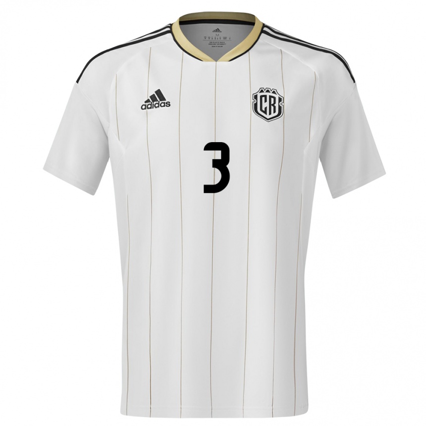 Hombre Fútbol Camiseta Costa Rica Maria Coto #3 Blanco 2ª Equipación 24-26