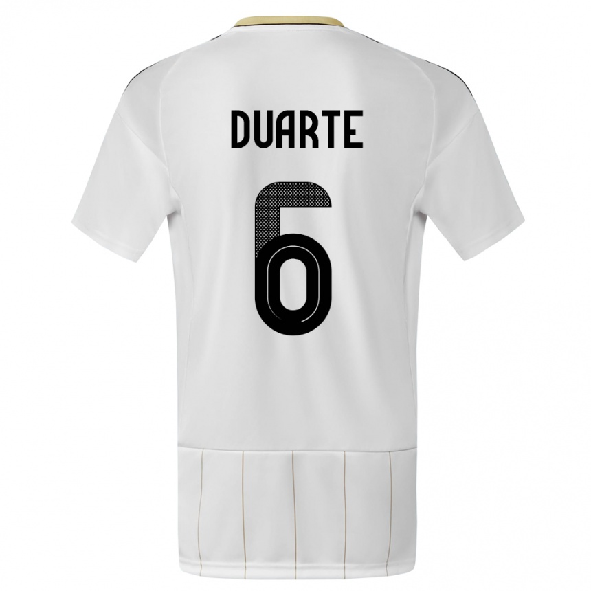 Hombre Fútbol Camiseta Costa Rica Oscar Duarte #6 Blanco 2ª Equipación 24-26