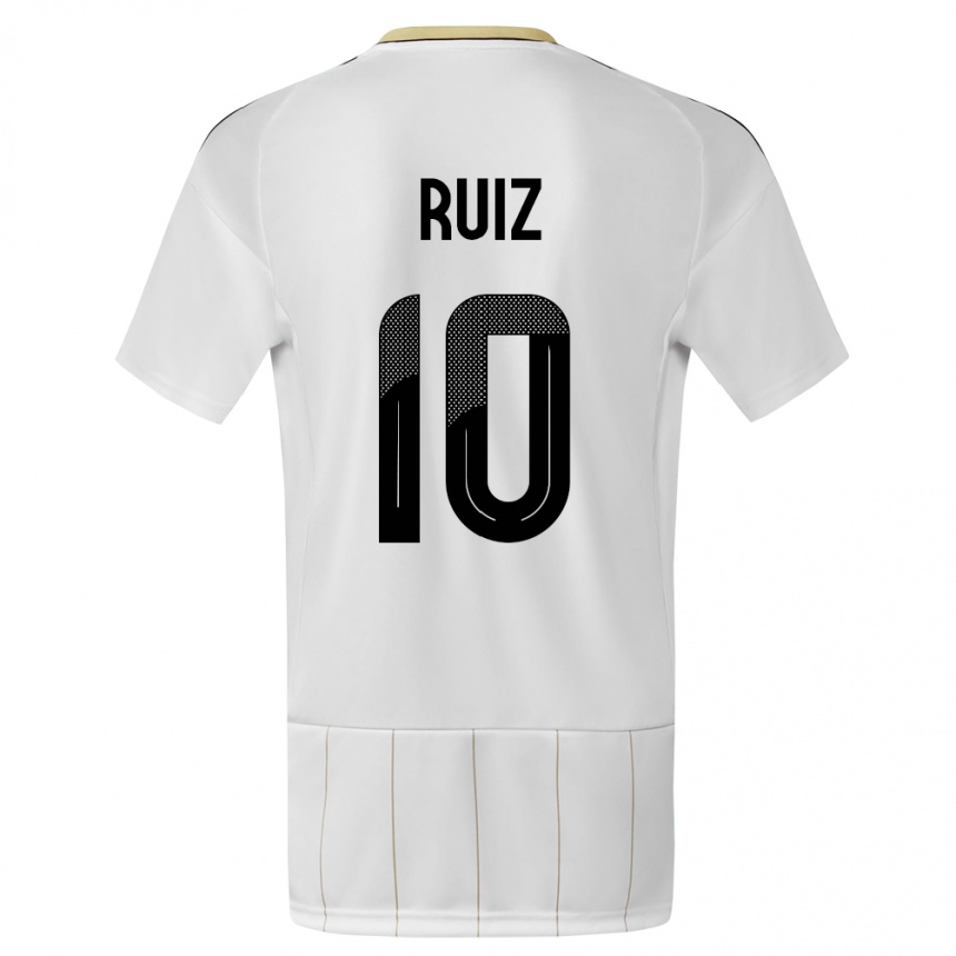 Hombre Fútbol Camiseta Costa Rica Bryan Ruiz #10 Blanco 2ª Equipación 24-26