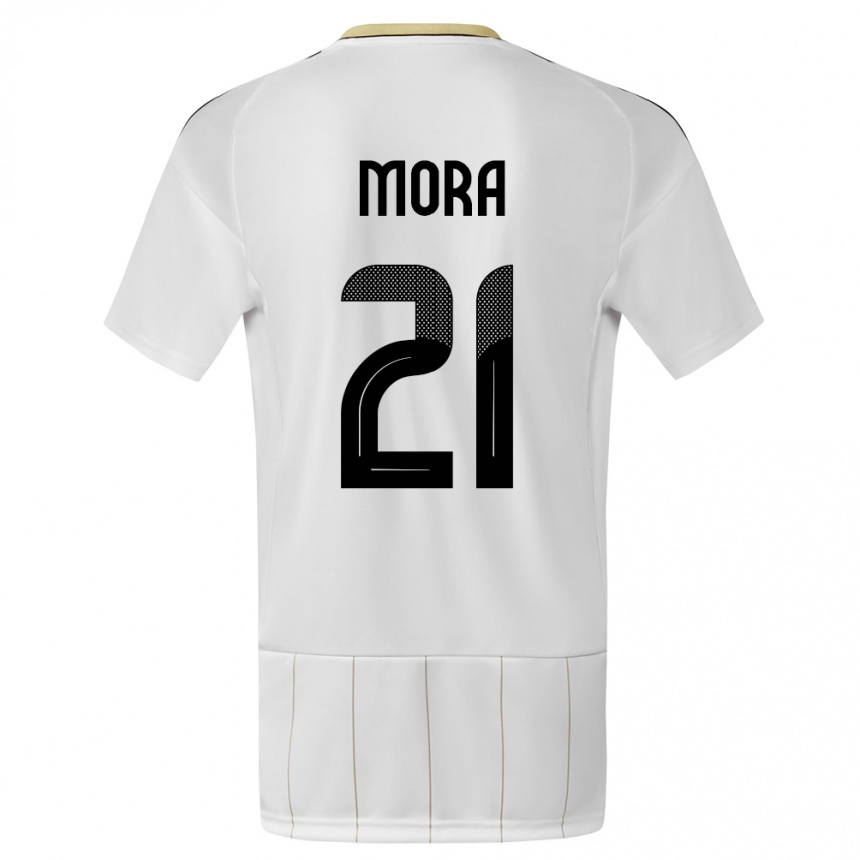 Hombre Fútbol Camiseta Costa Rica Carlos Mora #21 Blanco 2ª Equipación 24-26