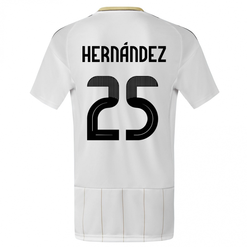 Hombre Fútbol Camiseta Costa Rica Anthony Hernandez #25 Blanco 2ª Equipación 24-26