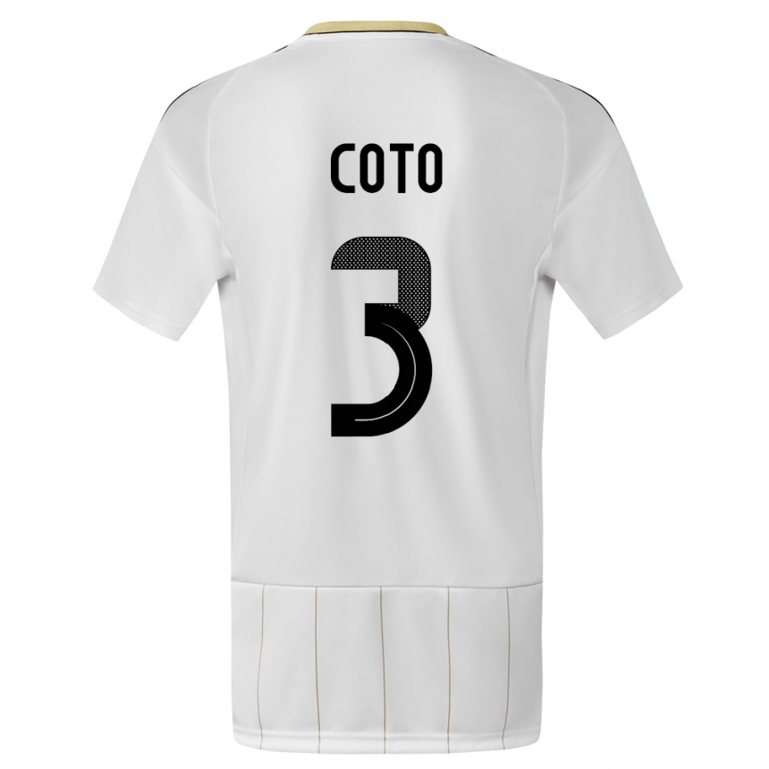 Hombre Fútbol Camiseta Costa Rica Maria Coto #3 Blanco 2ª Equipación 24-26