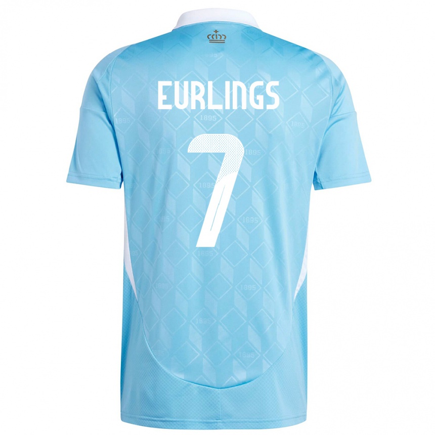Hombre Fútbol Camiseta Bélgica Hannah Eurlings #7 Azul 2ª Equipación 24-26