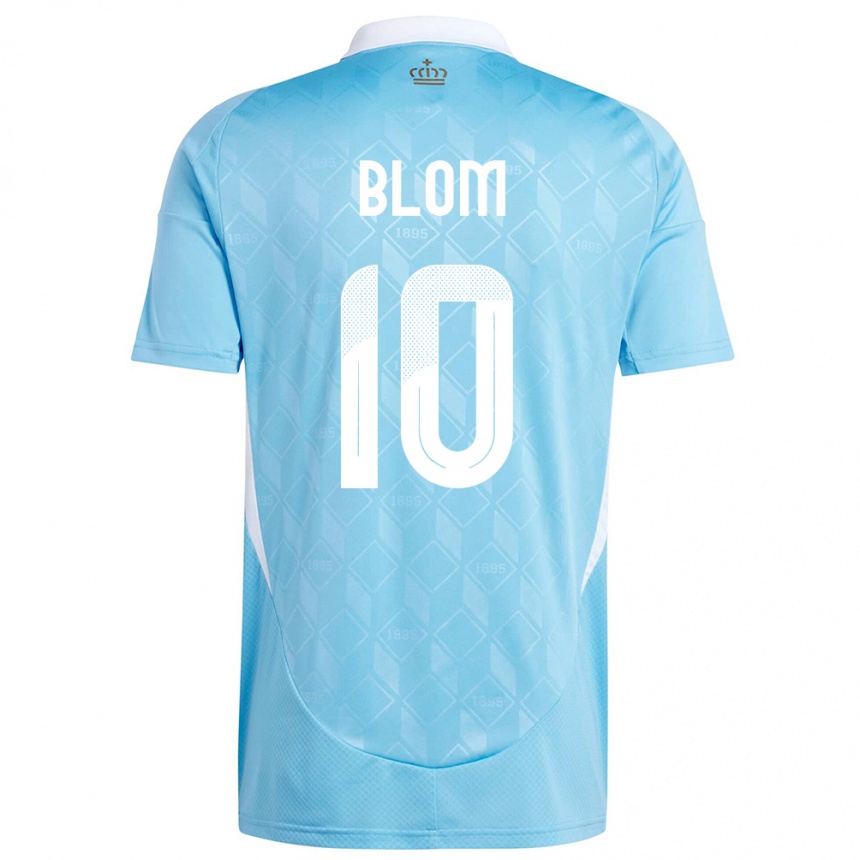 Hombre Fútbol Camiseta Bélgica Jassina Blom #10 Azul 2ª Equipación 24-26