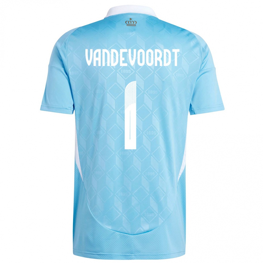 Hombre Fútbol Camiseta Bélgica Maarten Vandevoordt #1 Azul 2ª Equipación 24-26