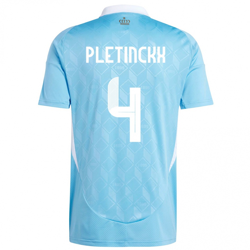 Hombre Fútbol Camiseta Bélgica Ewoud Pletinckx #4 Azul 2ª Equipación 24-26