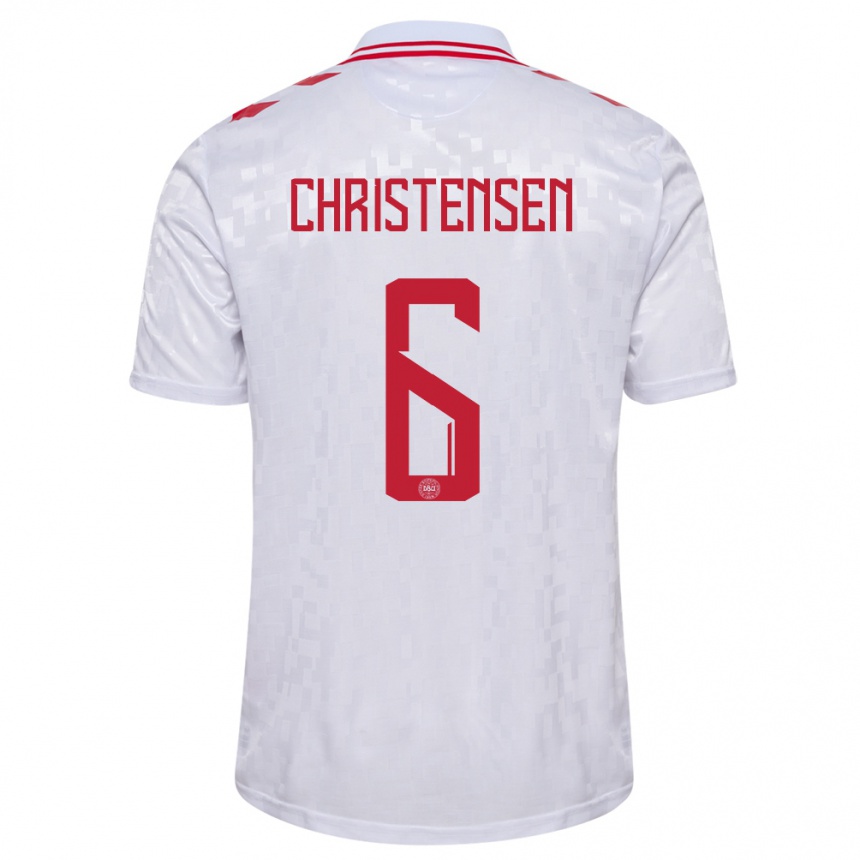 Hombre Fútbol Camiseta Dinamarca Andreas Christensen #6 Blanco 2ª Equipación 24-26