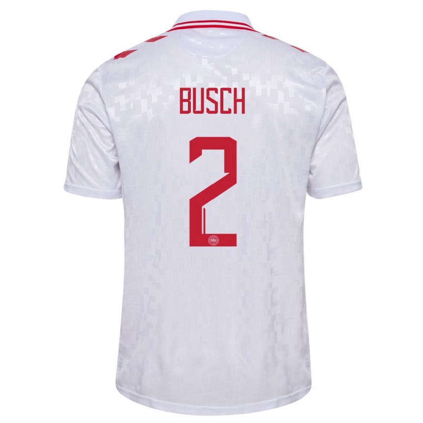 Hombre Fútbol Camiseta Dinamarca Alexander Busch #2 Blanco 2ª Equipación 24-26