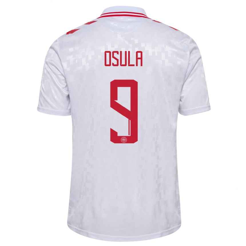 Hombre Fútbol Camiseta Dinamarca William Osula #9 Blanco 2ª Equipación 24-26