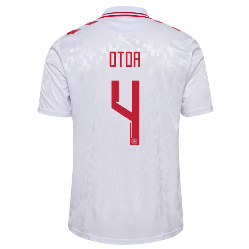 Hombre Fútbol Camiseta Dinamarca Sebastian Otoa #4 Blanco 2ª Equipación 24-26