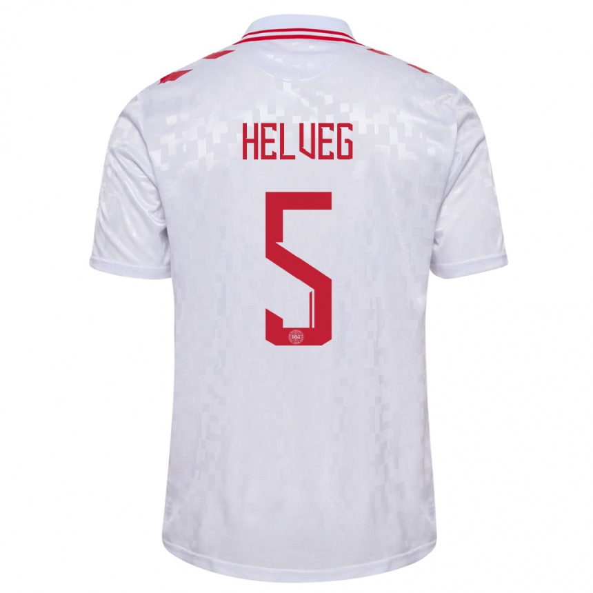 Hombre Fútbol Camiseta Dinamarca Richard Helveg #5 Blanco 2ª Equipación 24-26