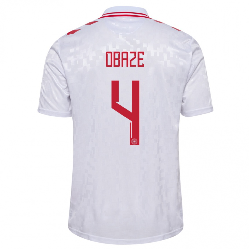 Hombre Fútbol Camiseta Dinamarca Isabella Obaze #4 Blanco 2ª Equipación 24-26