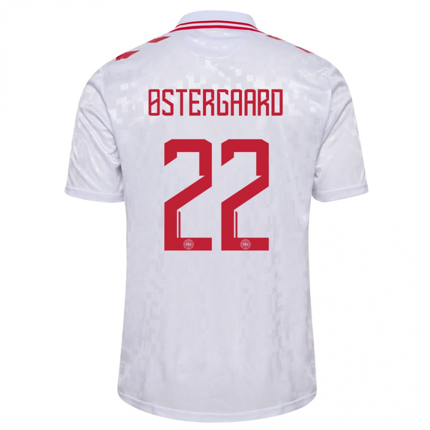 Hombre Fútbol Camiseta Dinamarca Maja Bay Ostergaard #22 Blanco 2ª Equipación 24-26