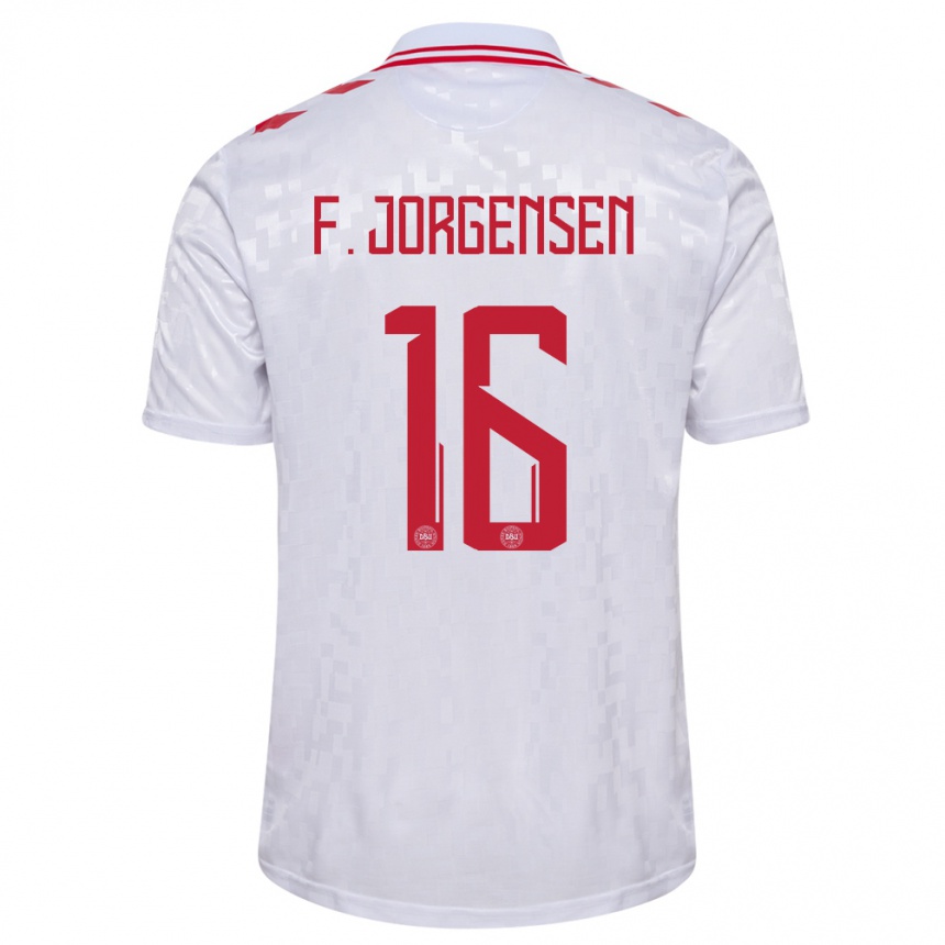 Hombre Fútbol Camiseta Dinamarca Filip Jorgensen #16 Blanco 2ª Equipación 24-26