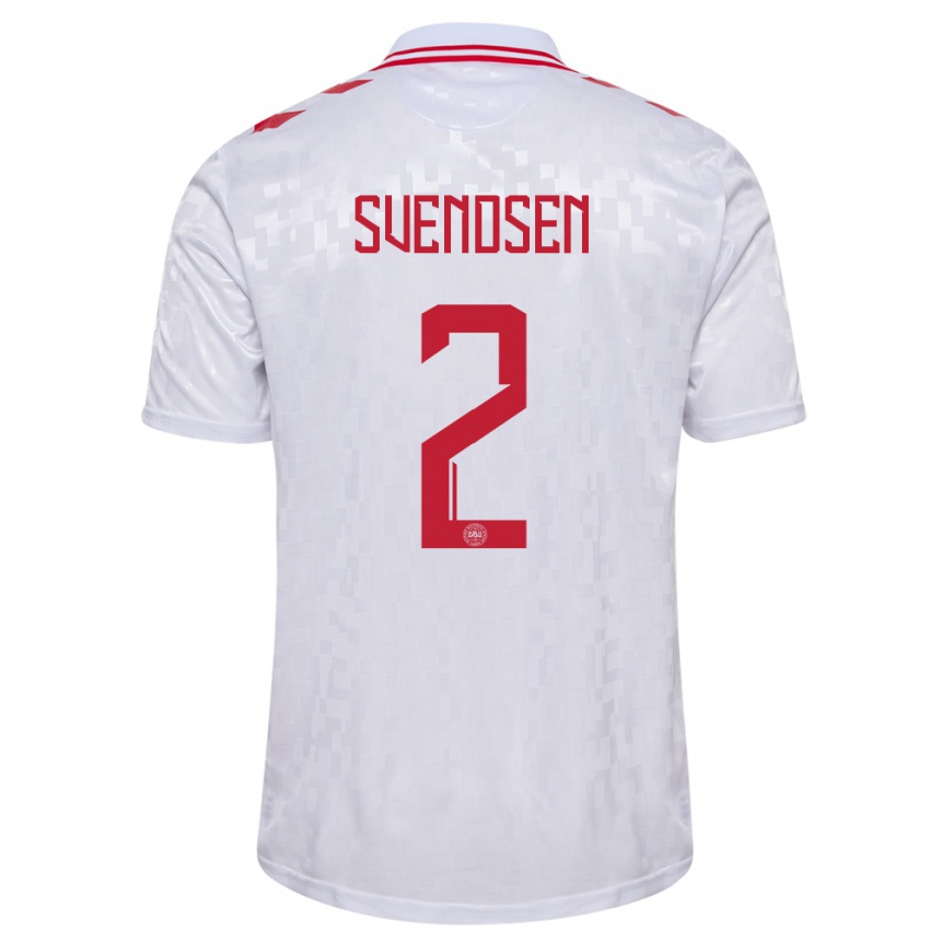 Hombre Fútbol Camiseta Dinamarca Oliver Svendsen #2 Blanco 2ª Equipación 24-26