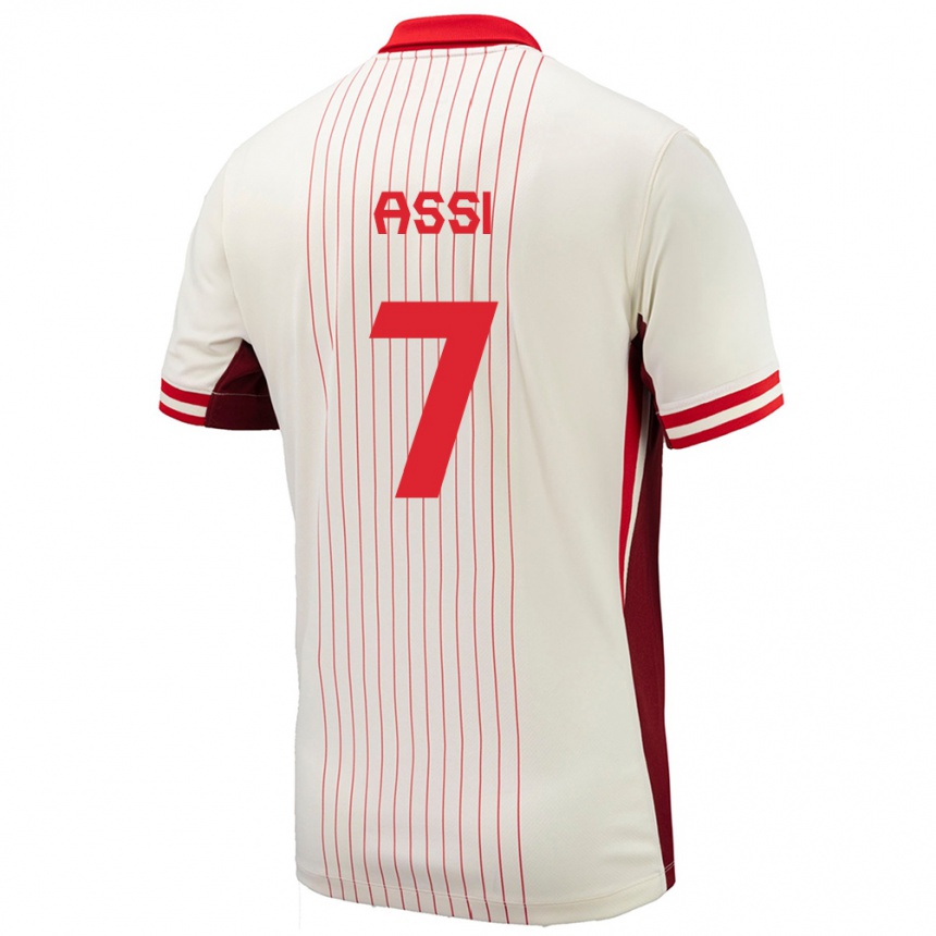 Hombre Fútbol Camiseta Canadá Jean Aniel Assi #7 Blanco 2ª Equipación 24-26