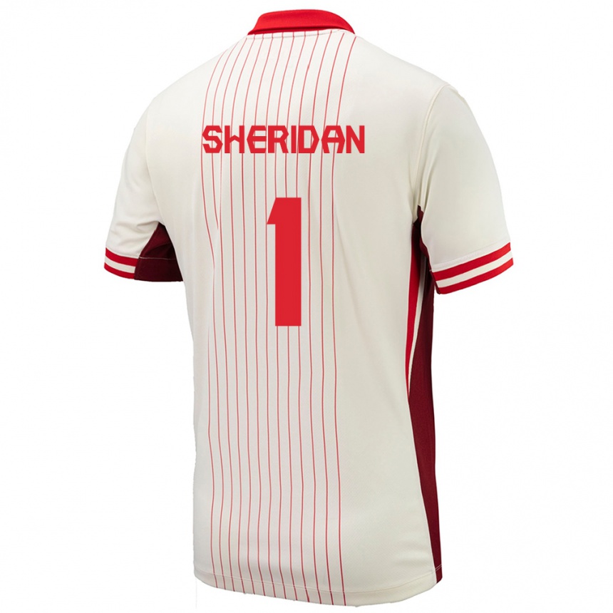 Hombre Fútbol Camiseta Canadá Kailen Sheridan #1 Blanco 2ª Equipación 24-26